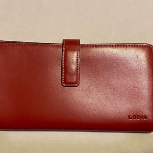 Lodis continental red leather wallet